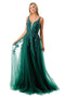 Coya L2780A: Deep V-Neck Gown with Exquisite Floral Applique