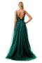 Coya L2780A: Deep V-Neck Gown with Exquisite Floral Applique