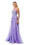 Coya L2780A: Deep V-Neck Gown with Exquisite Floral Applique