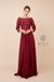 Nox Anabel M520 3/4 Sleeve Long Lace Round Neck MOB Dress