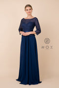 Nox Anabel M520 3/4 Sleeve Long Lace Round Neck MOB Dress