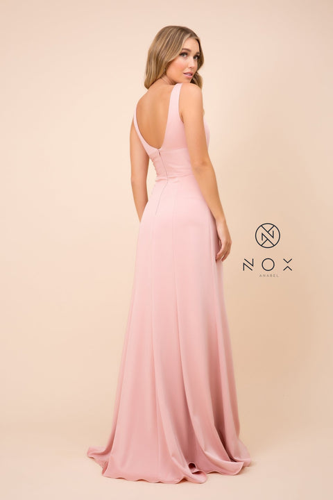Elegant Plunging V-Neck Sheath Dress Q010 by Nox Anabel