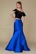 Two Piece Off-Shoulder Wave Overlay Mermaid Prom Dress Q129 by Nox Anabel