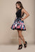 Floral Printed Side Cutouts A-Line Short Dress Q606 by Nox Anabel