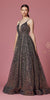 NOX ANABEL R1030 - V-NECK SEQUIN BALL GOWN PROM DRESS