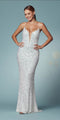 Sexy Fitted Sequins Floor Length Gown by Nox Anabel R1034
