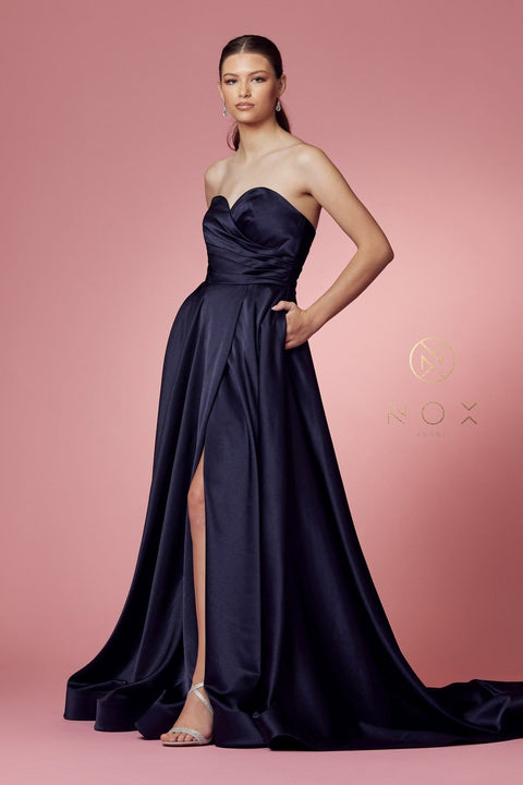 Strapless long Pocket Prom Dress by Nox Anabel R1036