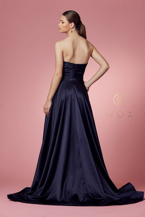 Strapless long Pocket Prom Dress by Nox Anabel R1036