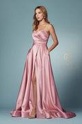 Strapless long Pocket Prom Dress by Nox Anabel R1036