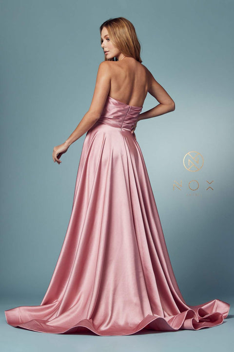 Strapless long Pocket Prom Dress by Nox Anabel R1036