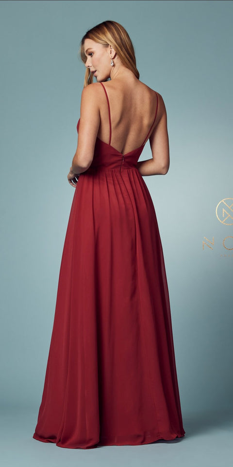 Long A-Line Chiffon Formal Dress by Nox Anabel R275