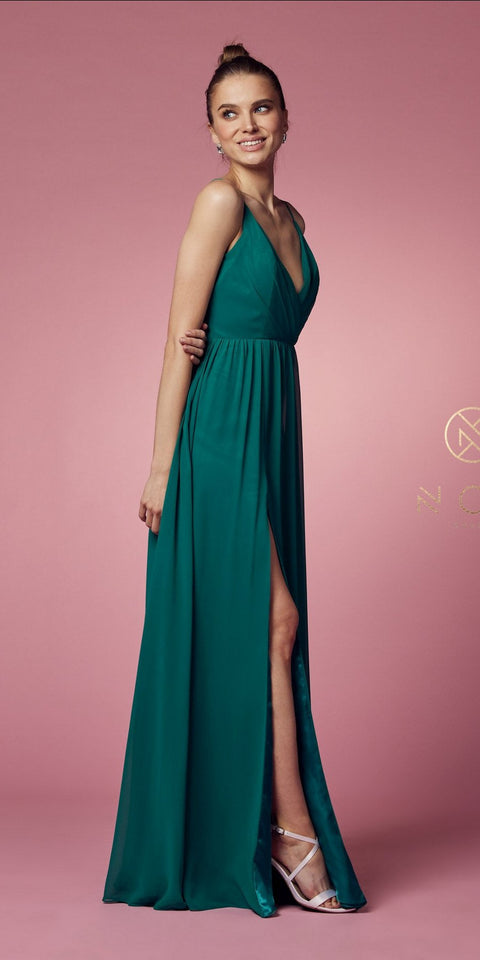 Long A-Line Chiffon Formal Dress by Nox Anabel R275