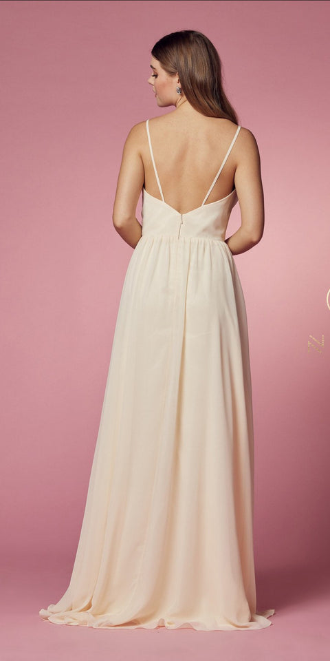 Long A-Line Chiffon Formal Dress by Nox Anabel R275
