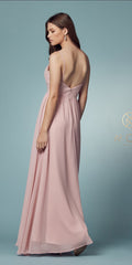 Long A-Line Chiffon Formal Dress by Nox Anabel R275