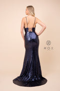 Long Sequin Prom Dress with Corset Open Back_R350 by Nox Anabel