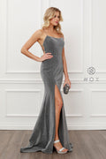 Spaghetti Straps Scoop Neck Glittery Long Gown_R358 By Nox Anabel