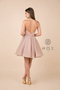 Embellished V Neck Pleated A Line Dress Short Dress T681 by Nox Anabel