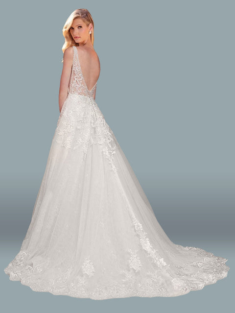 Long Bridal Sleeveless Wedding Dress