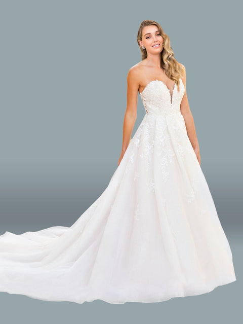 Dylan & Davids Long Bridal Gown Strapless Wedding Dress