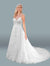 Long Spaghetti Strap V Neck Wedding Dress