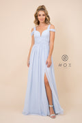 Cold-Shoulder with Slip Skirt Long Chiffon Dress_Y277 by Nox Anabel