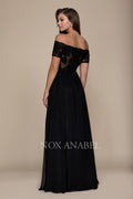 Sweetheart Neckline with Off Shoulder Lace Illusion Bodice Prom Dress A061 by Nox Anabel