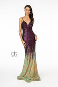 Elizabeth K GL2899: Mermaid Gown with Allover Ombre Sequin Design