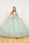 Elegant Cape Sleeve Applique Ball Gown - Cinderella Couture 8075J