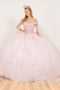 Elegant Cape Sleeve Applique Ball Gown - Cinderella Couture 8075J