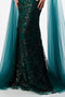 Elegant Cape Sleeve Applique Mermaid Gown - Coya P2221