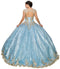 Glittery Applique Ball Gown by Cinderella Couture 8024J