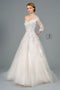 Elizabeth K GL1803's Off-Shoulder Wedding Dress with Appliqué