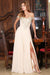 Adora 3072's Off-Shoulder A-line Gown with Appliqué and Slit