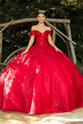 Off Shoulder Applique Ball Gown by Cinderella Couture 8045