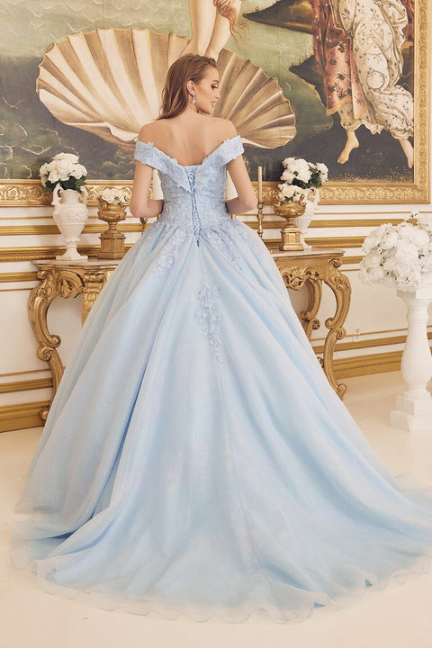 Nox Anabel CU1193's Off-Shoulder Ball Gown with Appliqué