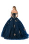 Coya L2779C's Glittering Off-Shoulder Ball Gown with Applique Embellishments