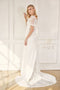 Short Sleeve Wedding Gown with Appliques by Nox Anabel JE927