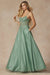 Juliet 295's Sleeveless Corset Gown with Appliqué