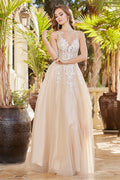 Elegant Tulle Corset Applique Gown - Adora 3089