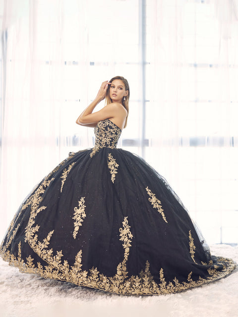 Strapless  Applique Ball Gown by Juliet 1439