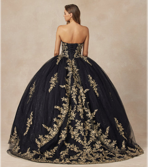 Strapless  Applique Ball Gown by Juliet 1439