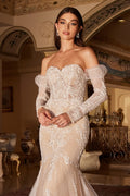 Enchanted Mermaid Bridal Gown: Applique Strapless - Cinderella Divine WL008