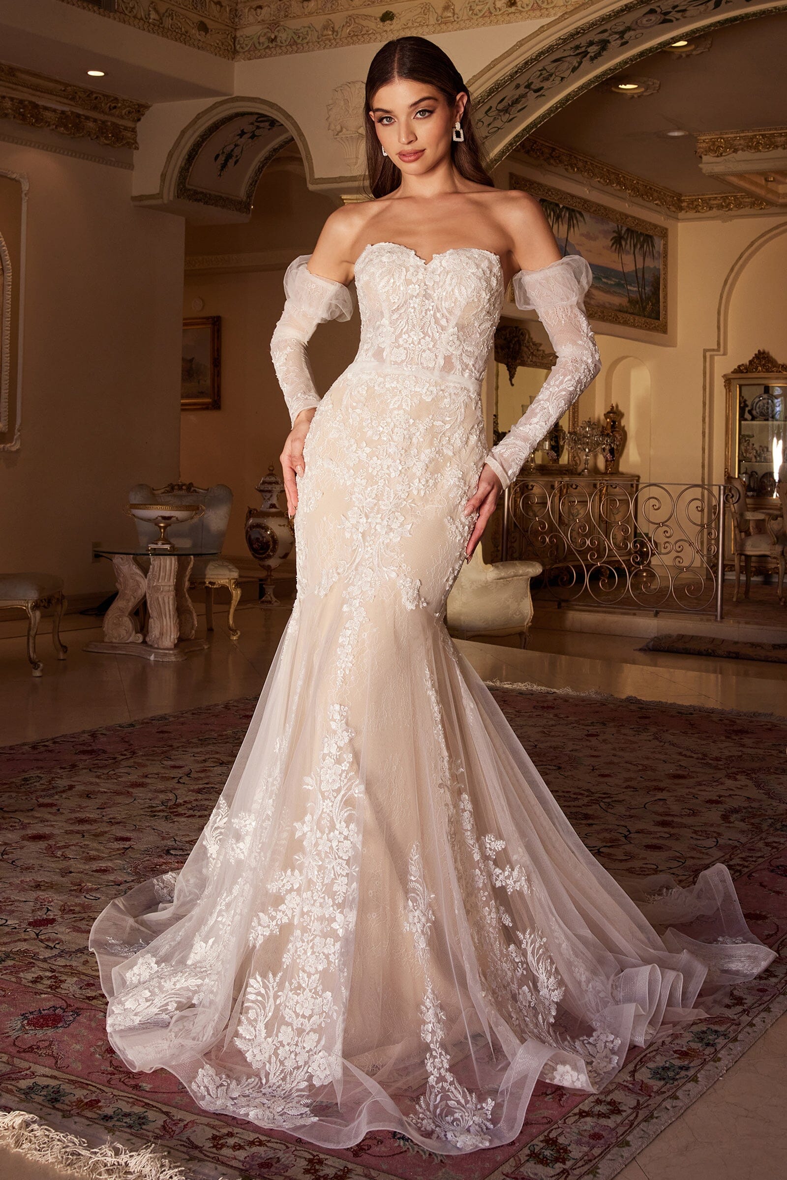 Enchanted Mermaid Bridal Gown: Applique Strapless