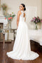 Applique White Chiffon Gown by Elizabeth K GL1952