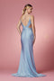 Cutout Mermaid Gown with Beads by Nox Anabel E1003