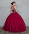 A-line Beaded Illusion Ball Gown with Back Cut Out