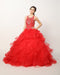 Sleeveless Ruffled Illusion Ball Gown by Juliet 1423