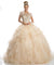 Sleeveless Ruffled Illusion Ball Gown by Juliet 1423