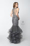 Ruffled Mermaid Dress with Beaded Lace by Nox Anabel A059
