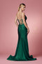 Lace-Up Back Mermaid Gown with Beads by Nox Anabel E1038